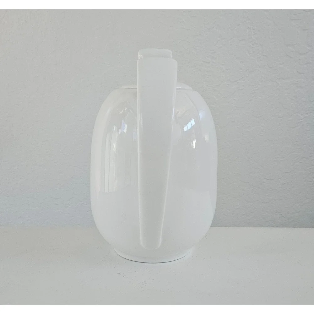 Vtg The Palm Restaurant White Porcelain Coffee Pot Modernist MCM Rosenthal Style